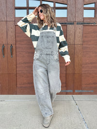 Grey Wash Barrel Bibs