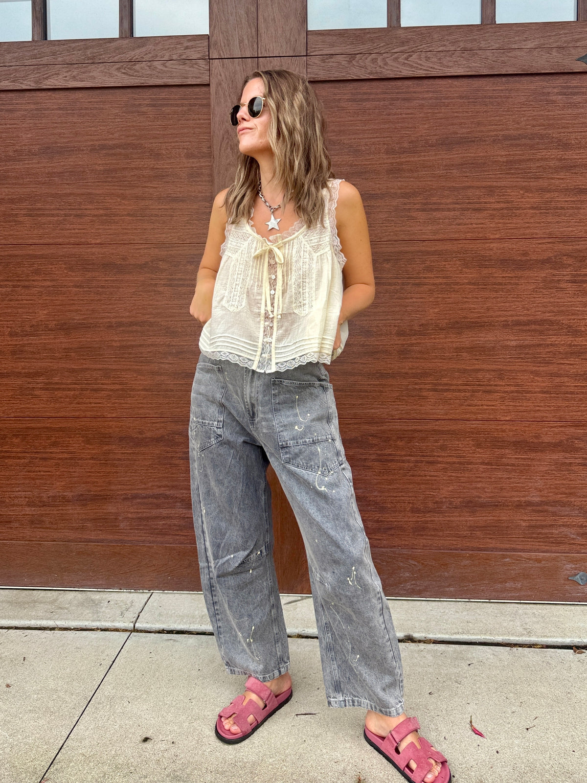 Splatter Paint Barrel Jeans