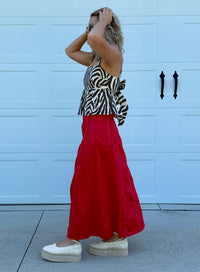 Red Hot Maxi Skirt