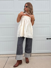 Grey Cuff Denim