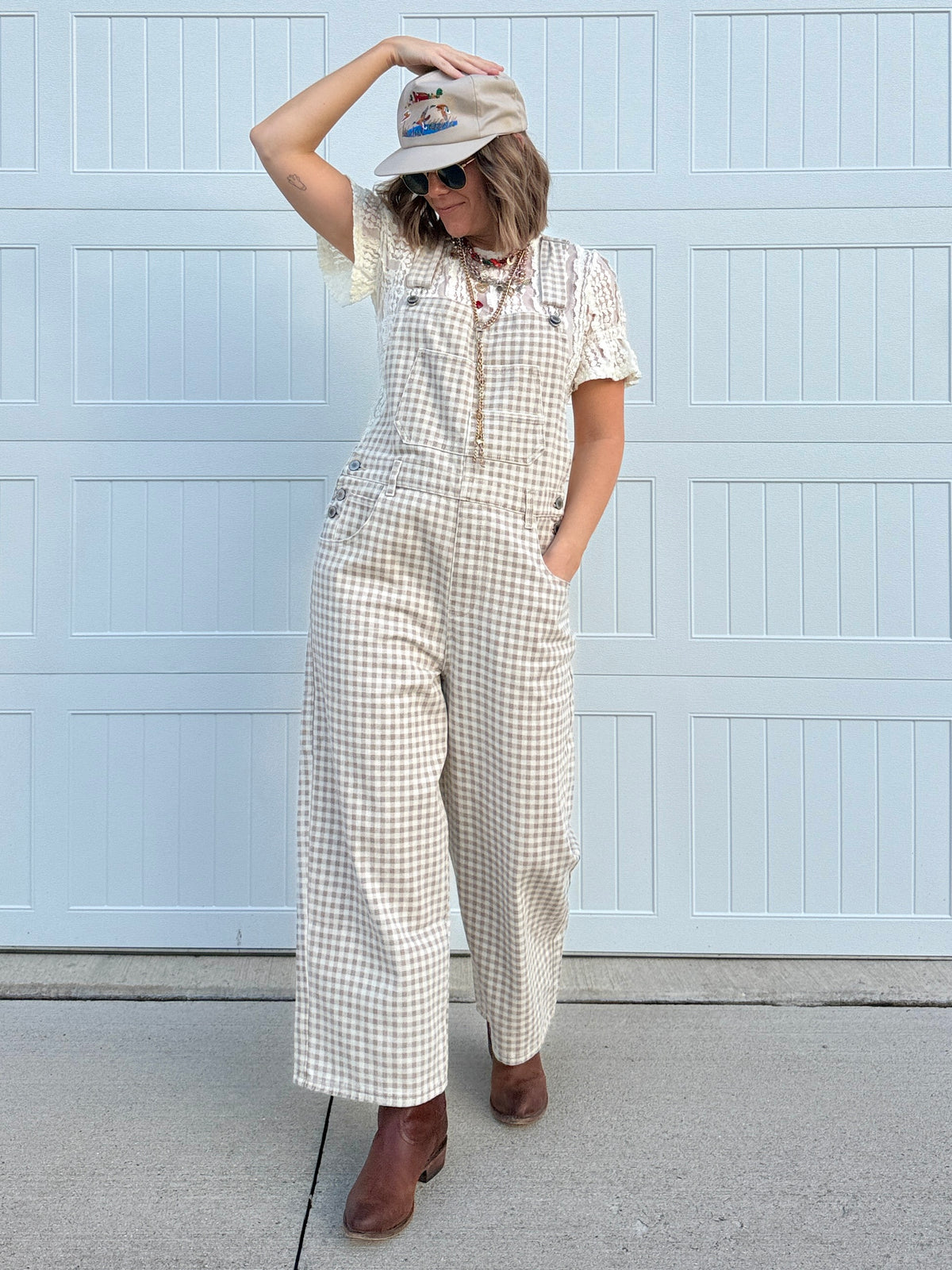 Gingham Overalls
