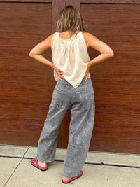 Splatter Paint Barrel Jeans