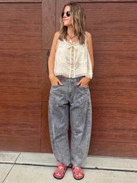 Splatter Paint Barrel Jeans
