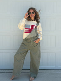 Red, White and Blue Crew Neck