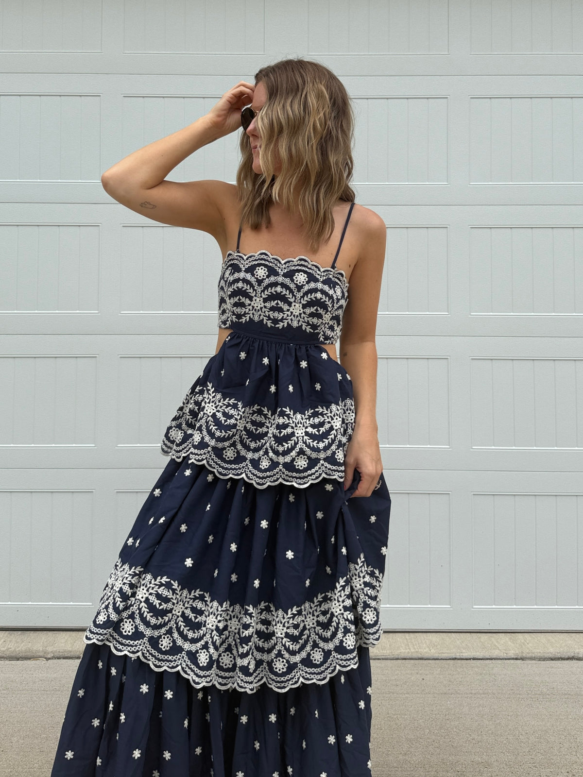 Navy Floral Dress- LAST TWO