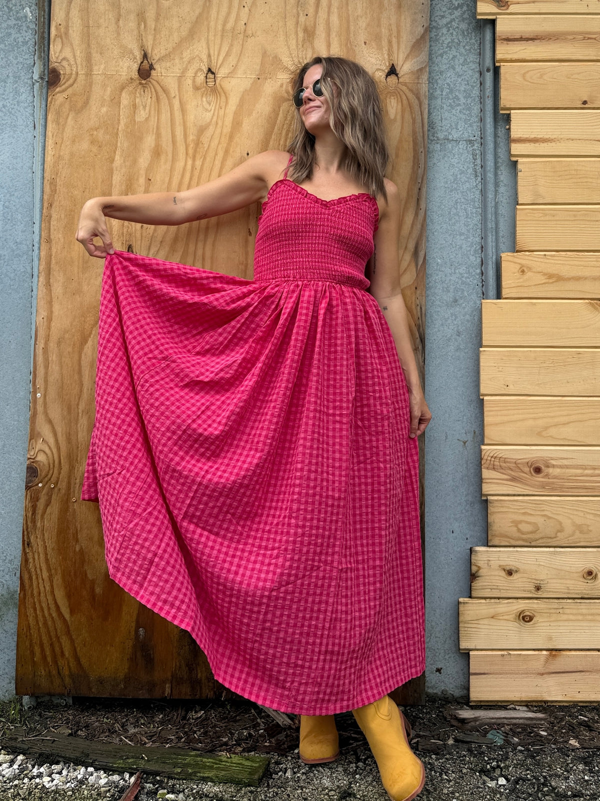 Sunset Gingham Dress-LAST TWO