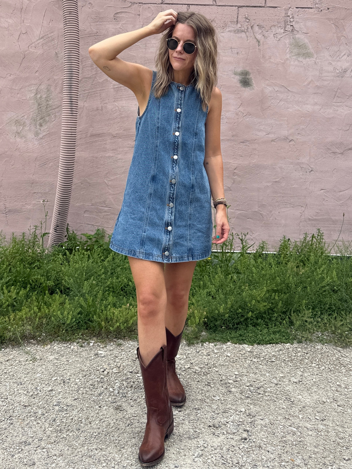 froo denim dress Froo Valerie Dress Hats to Hose