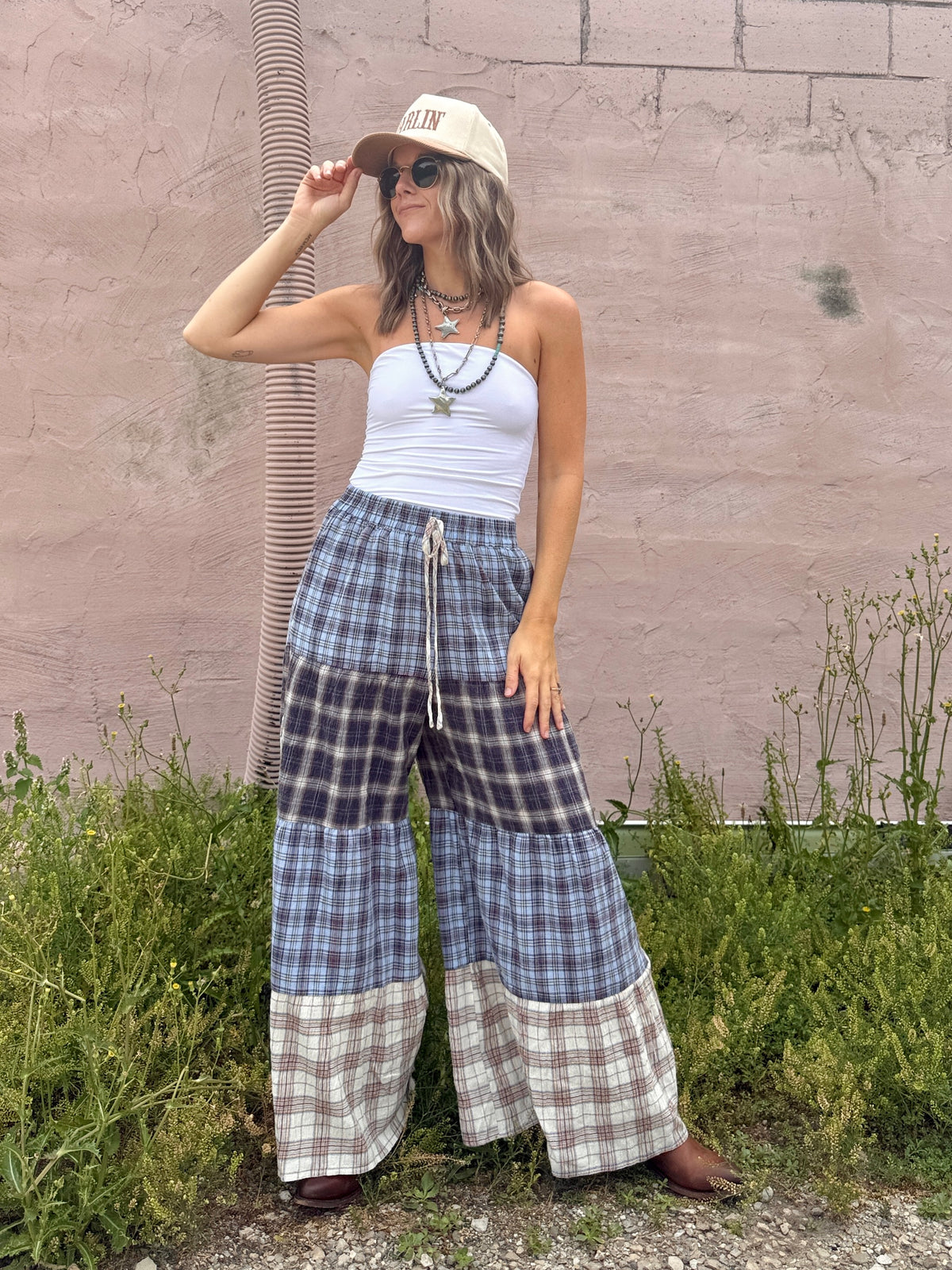 Plaid Pants-PLUS SIZE