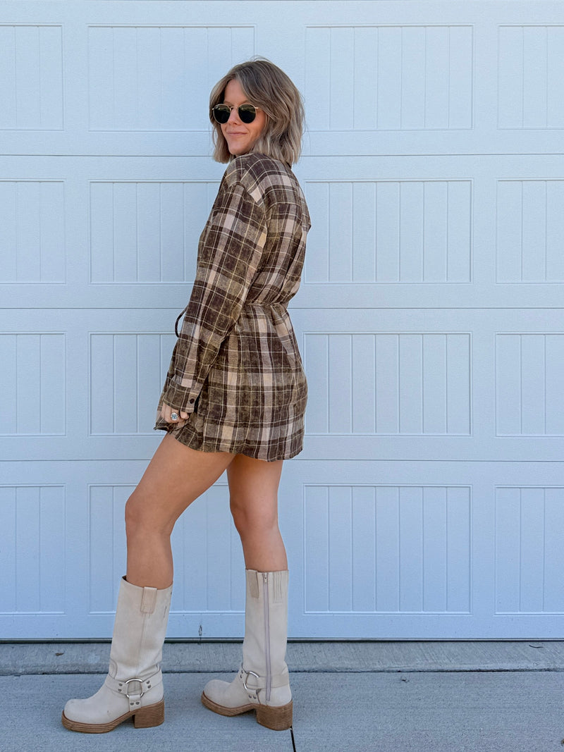 Louder Please Flannel Romper