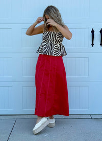 Red Hot Maxi Skirt