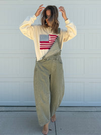Red, White and Blue Crew Neck