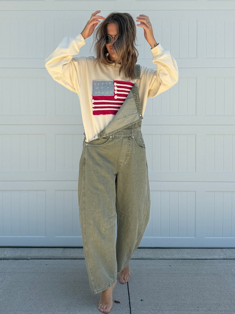 Red, White and Blue Crew Neck