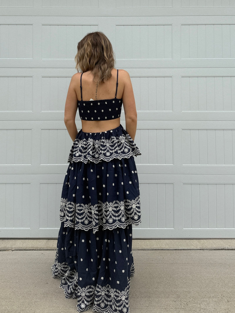 Navy Floral Dress- LAST TWO