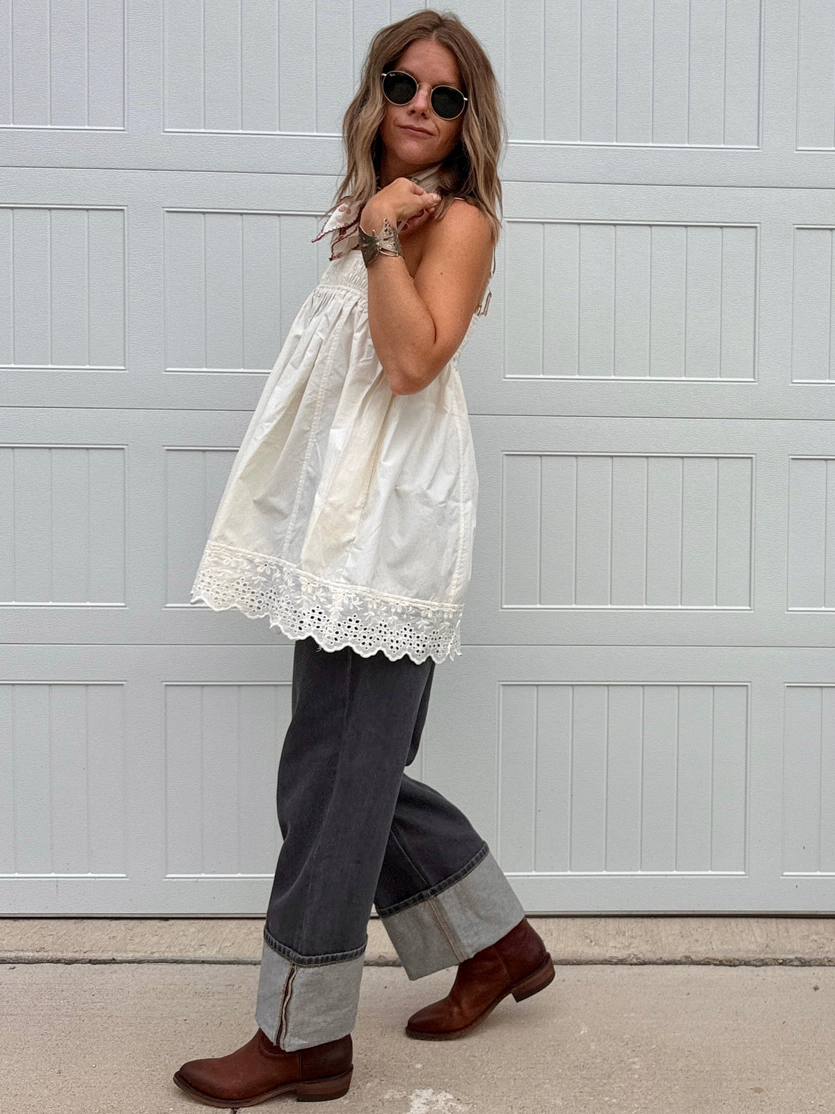 Grey Cuff Denim