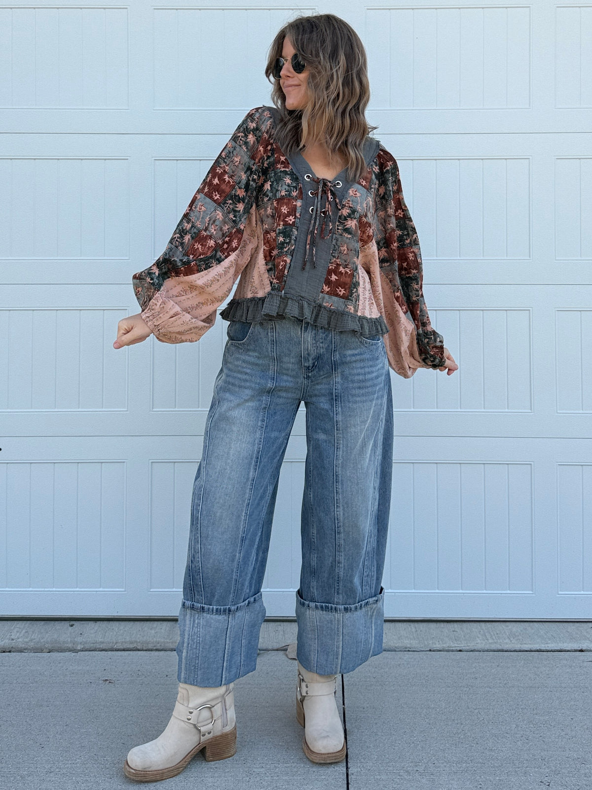 Dusty Patchwork Top