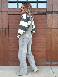 Grey Wash Barrel Bibs