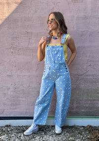 Denim Dottie Barrel Overalls